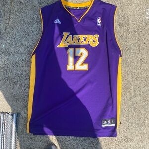 Adidas Lakers Purple and Gold Basketball Jersey